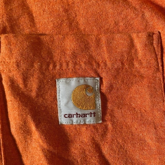 Carhartt Mens Orange Long-sleeve Shirt - Picture 4 of 10